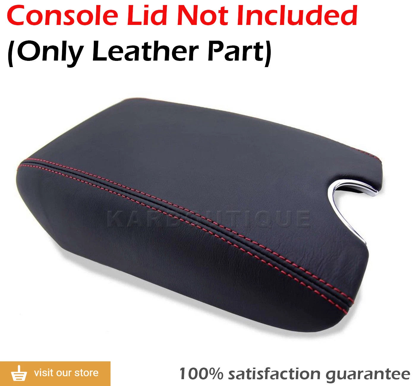 Center Console Armrest Cover for Infiniti G37 (2010–2014) Red Stitch