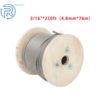 Stainless Steel Cable Wire Rope for Railing Kit (250 Feet, 7 × 19)