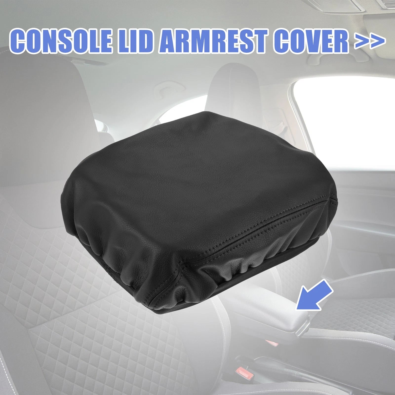 Center Console Cover for Toyota Prado (2010–2019) Armrest Pad Faux Leather Black