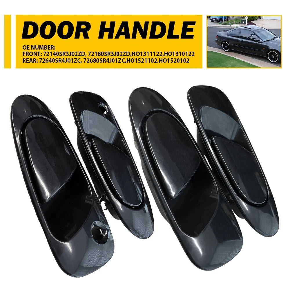 Set of 4 Door Handles for Honda Civic (1992–1995) - Right Left Front Rear