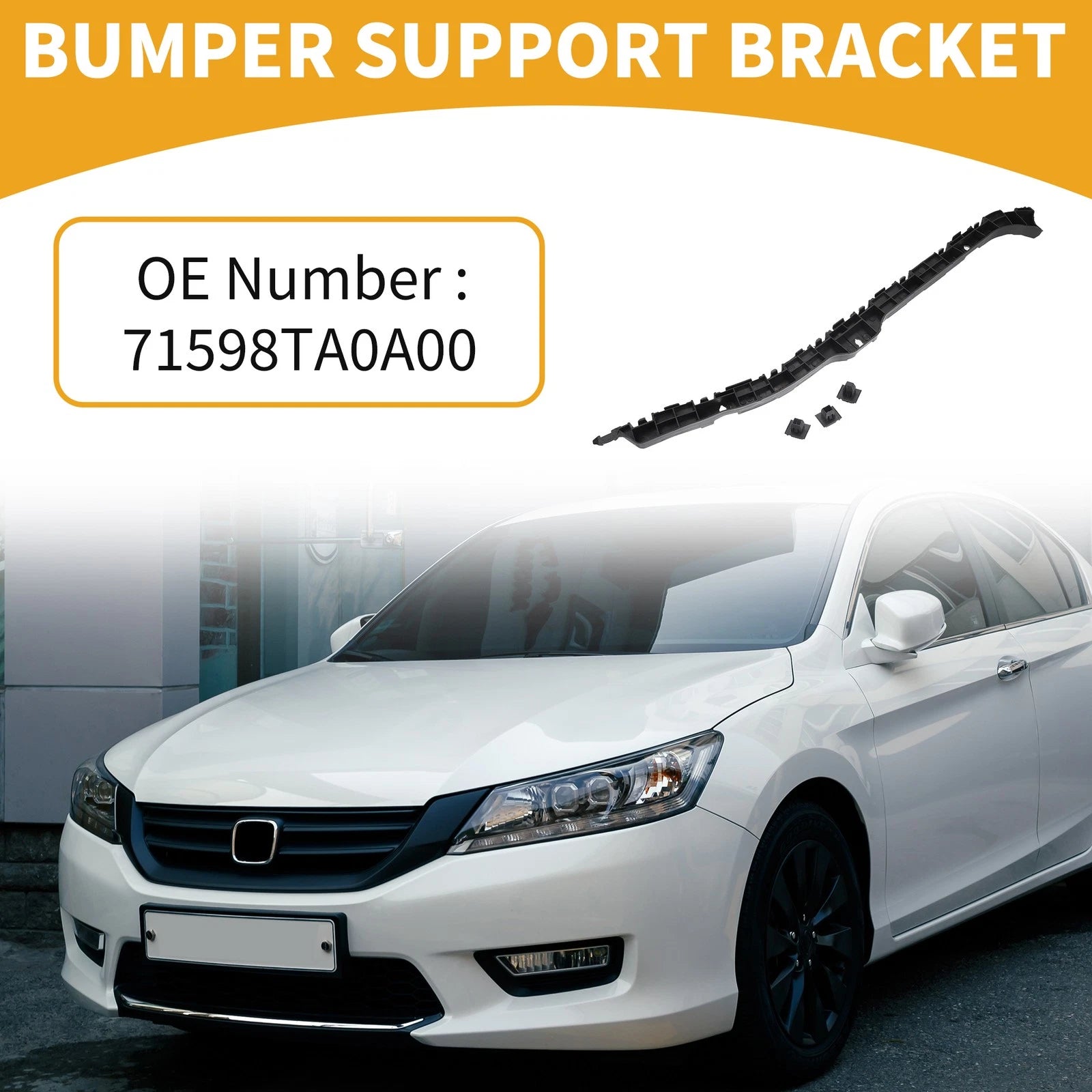 LH Rear Bumper Support Bracket for Honda Accord (2008–2012) 1 Pc Black ABS