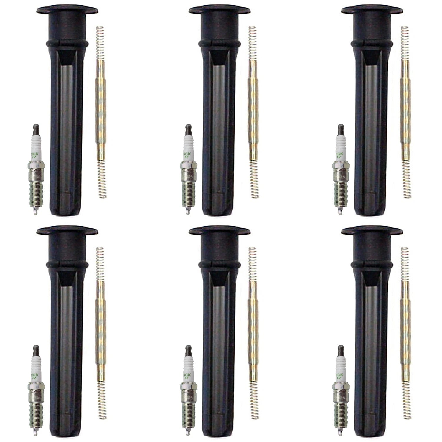 NGK 6 V-Power Spark Plugs & Denso Coil Boots Kit for Concorde Intrepid (1998–2004)