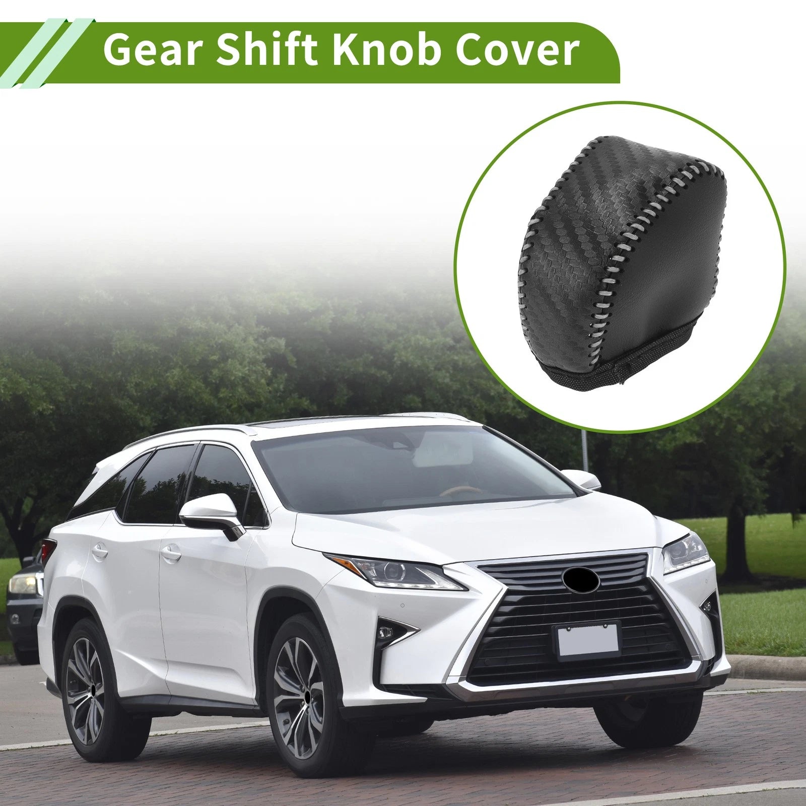 1 Pc Gear Shift Knob Cover for Lexus NX250 (2022–2023) Black Carbon Fiber