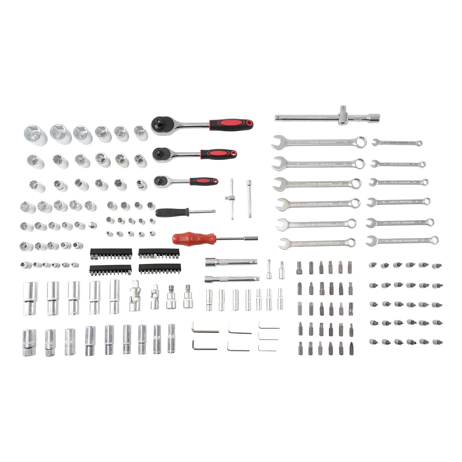 Professional Socket Set Ratchet Wrench Tool Kit with Storage for All Makes (216PC)