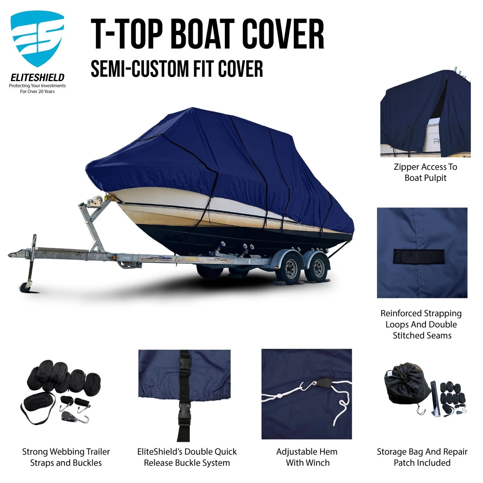 Boat Cover for Sea Fox 256CC Pro Series (Navy)