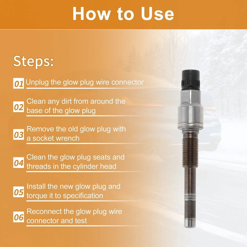 Glow Plug Diesel Glow Plugs Silver Tone Steel 1 Pc