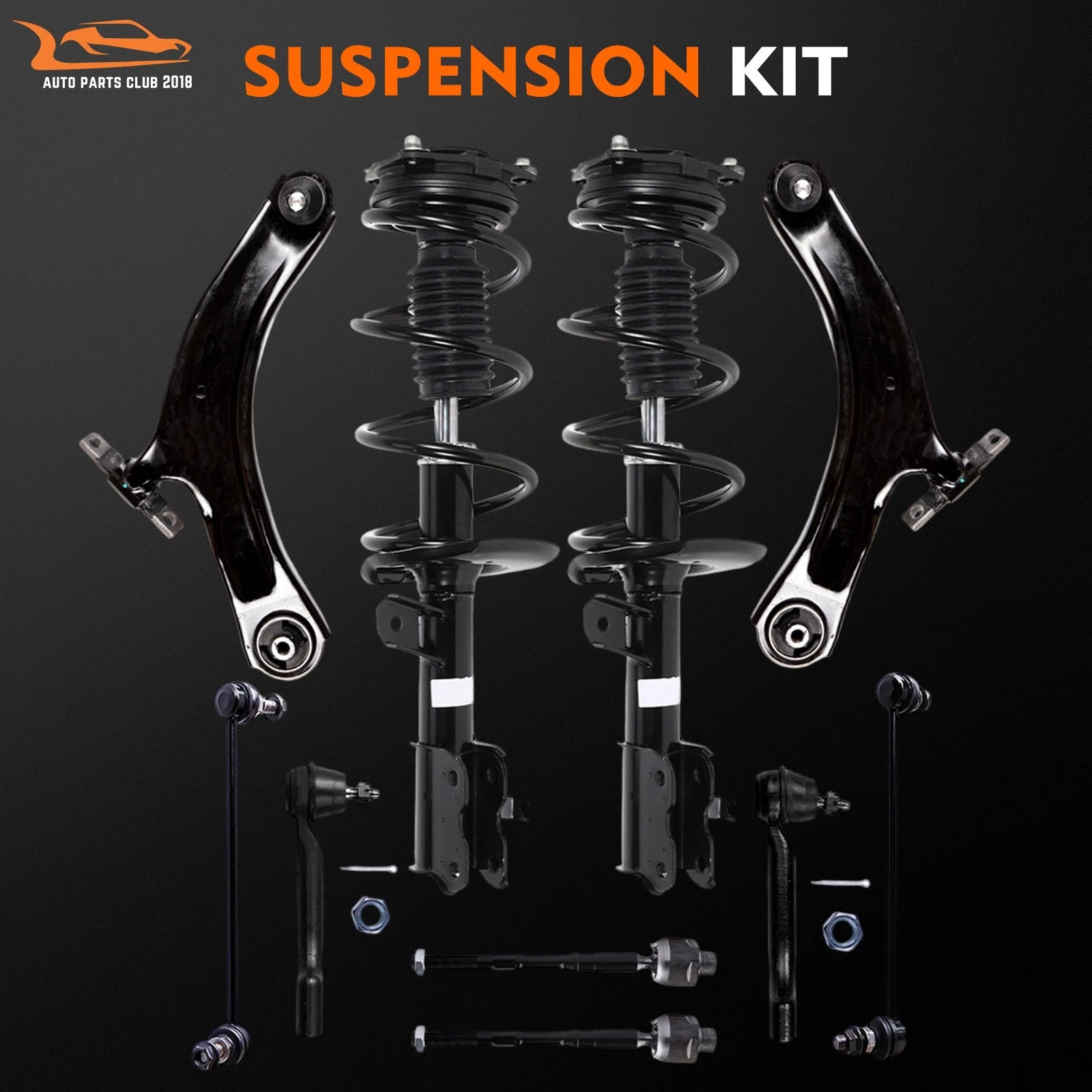 Front Struts Lower Control Arm Tie Rod Kit for Nissan Rogue (2008-2012)