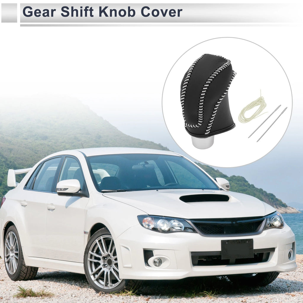 Gear Shift Knob Cover for Subaru Impreza (2017–2023) Black Beige Faux Leather