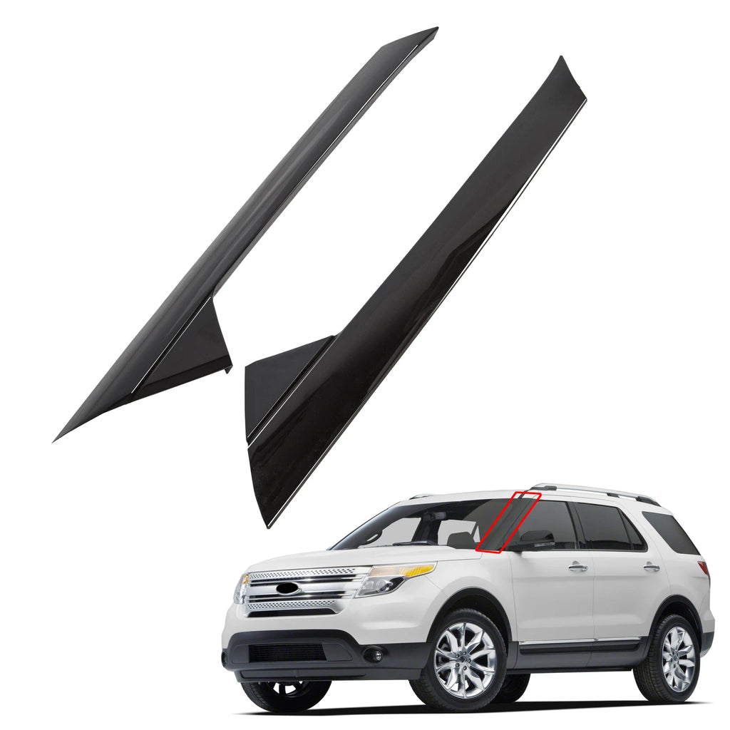 Set of 2 Windshield Outer Trim Pillar Molding for Ford Explorer (2011-2019)