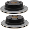 Set of 2 Slotted Rear Brake Rotors 325mm for GMC Chevy (1Piston Caliper)