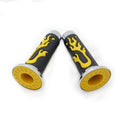 7/8" Yellow Flame Hand Grips for Suzuki Burgman, Skywave & Ducati 749, 898