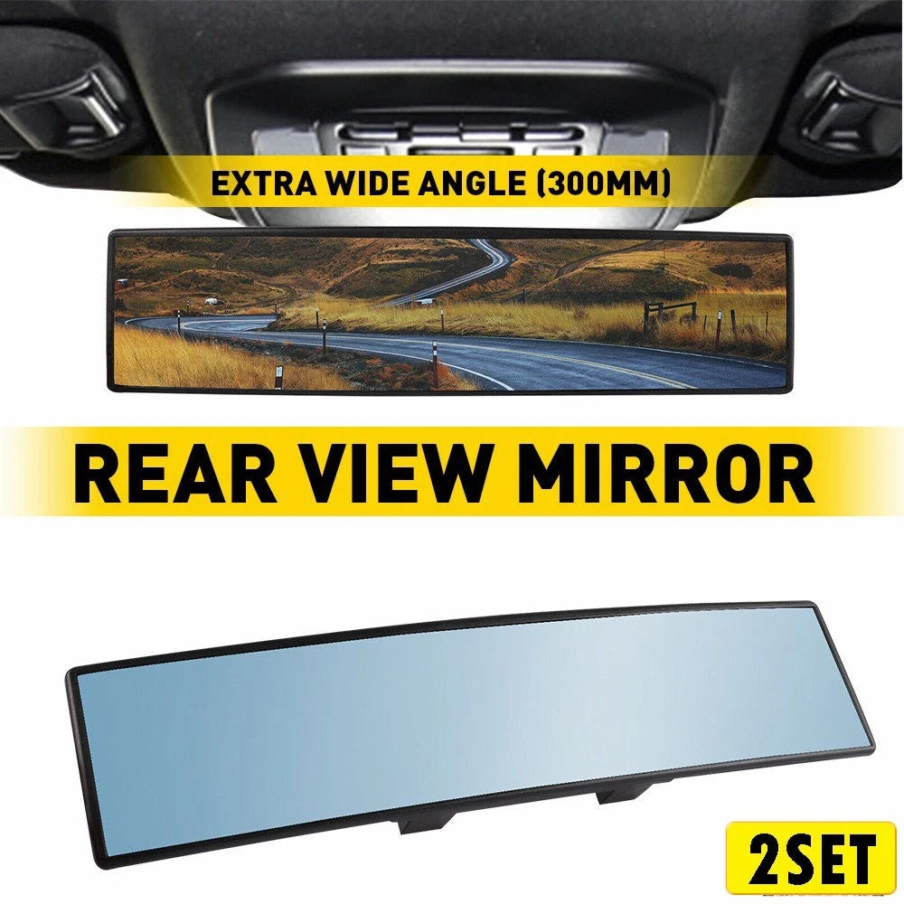 Set of 2 Wide Angle Rear View Mirrors for Universal Fit (12")