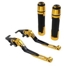 Gold Extendable Brake Clutch Lever Grip Set for Yamaha YZF R1 R6 (2004-2023)