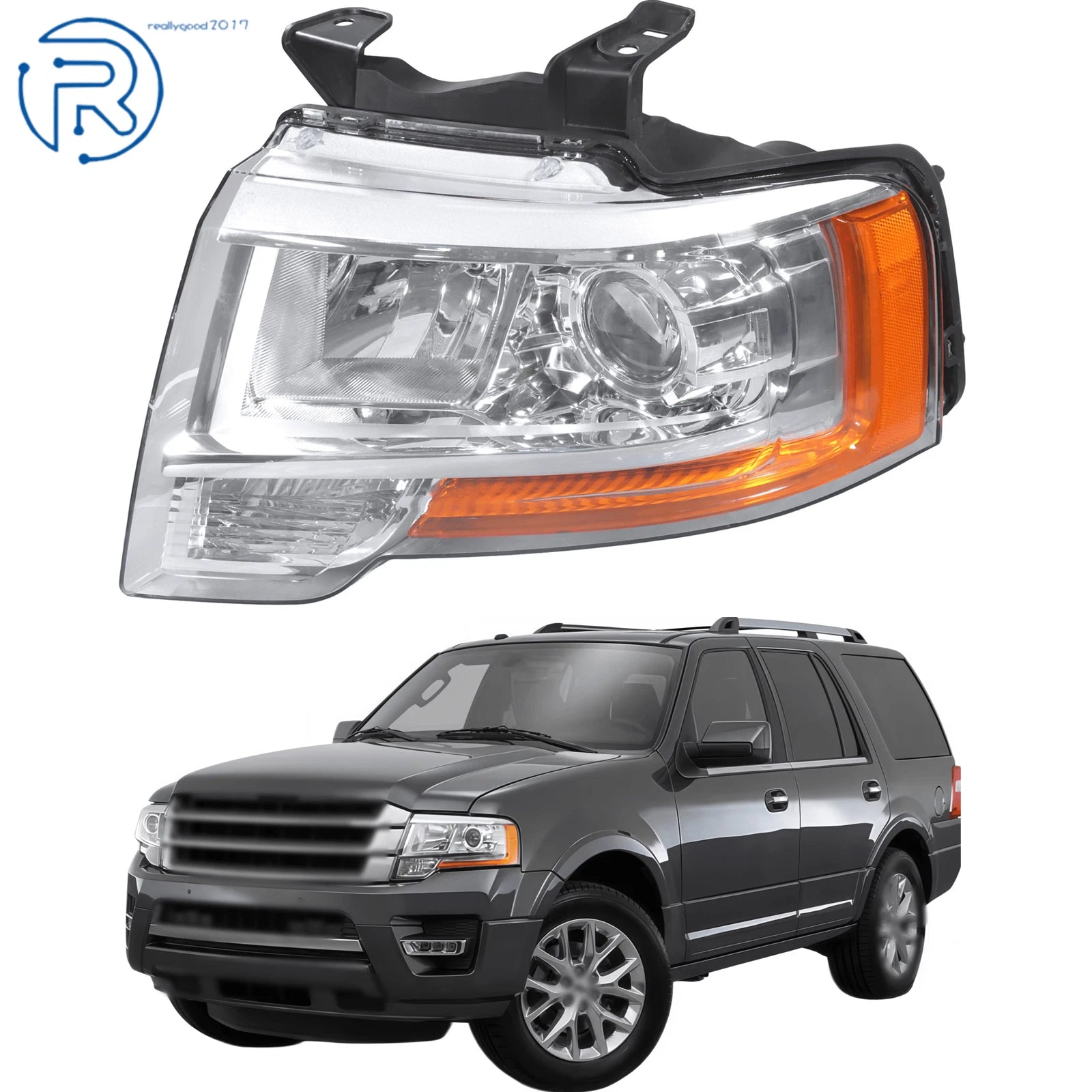 Driver Side Headlight for Ford Expedition (2015–2017) Halogen Lens