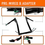 14" Pre-wired Handlebar for Harley Road King FLHR FLHRC (2014–2015)