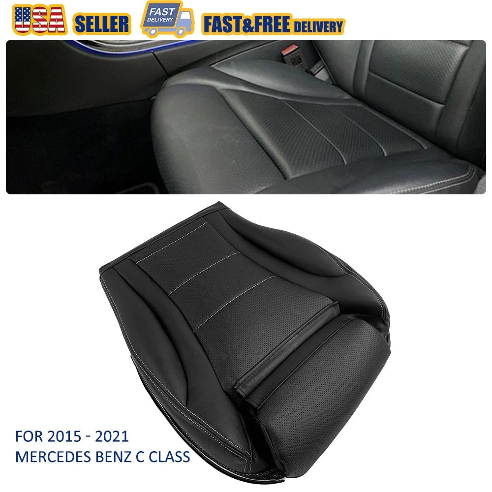 Leather Seat Cover for Mercedes Benz C300 C Class (2015–2021) Black