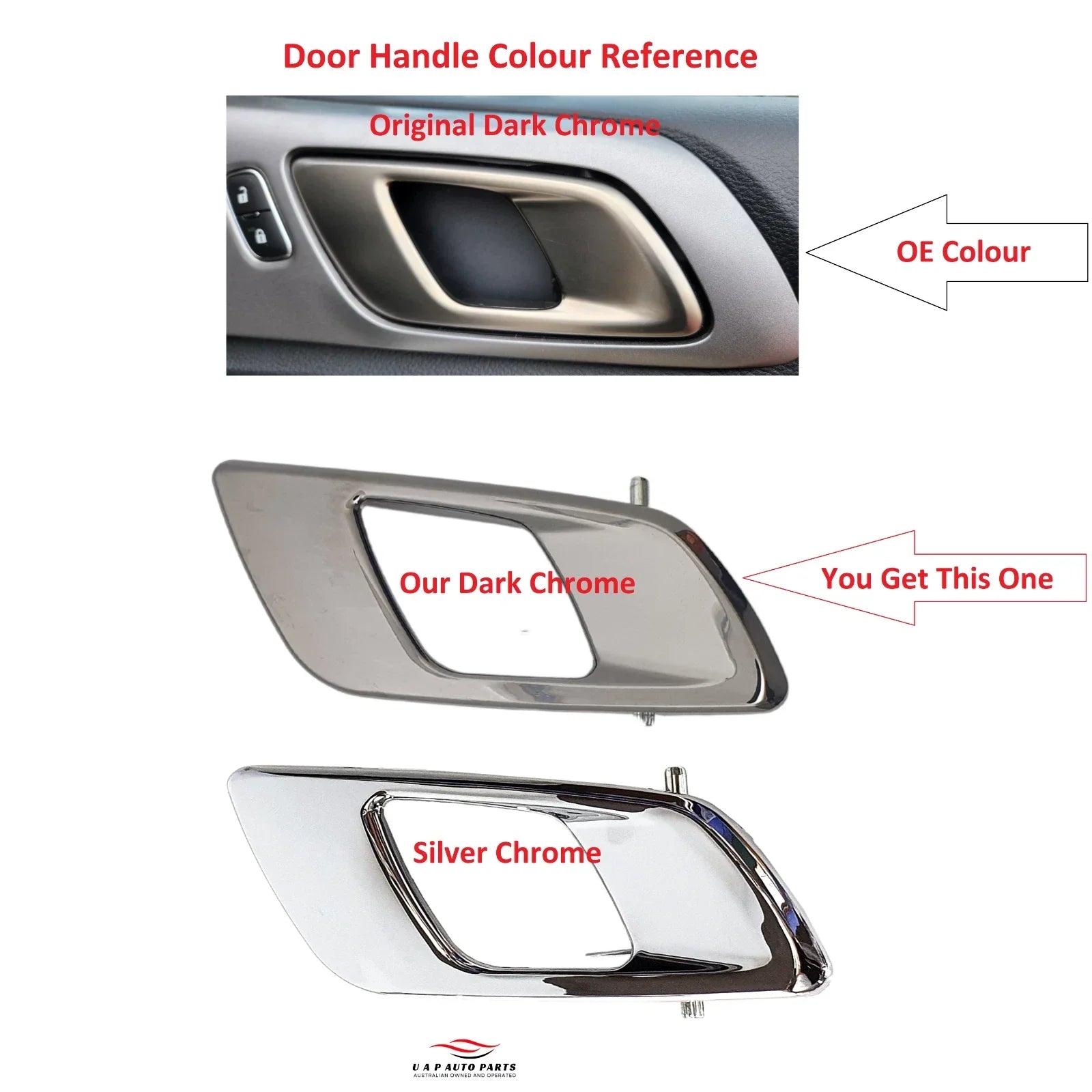 2 x Left & Right Inner Door Handles for Ford Ranger PX BT50 (2011–2022)