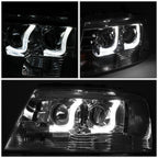 Chrome/Clear LED DRL Bar Projector Headlight for Ford F-150 (2004–2008)