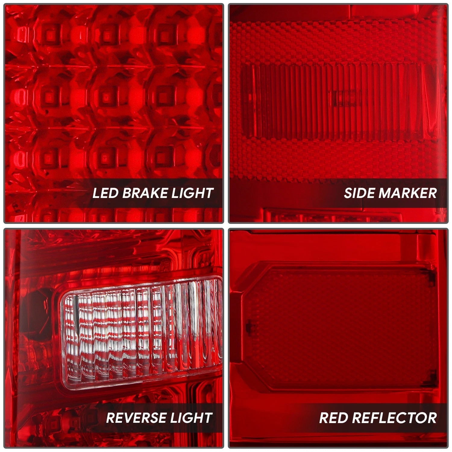 Set of 2 Full LED Tail Brake Light Lamps for Silverado Sierra 1500 2500 (2014–2019)