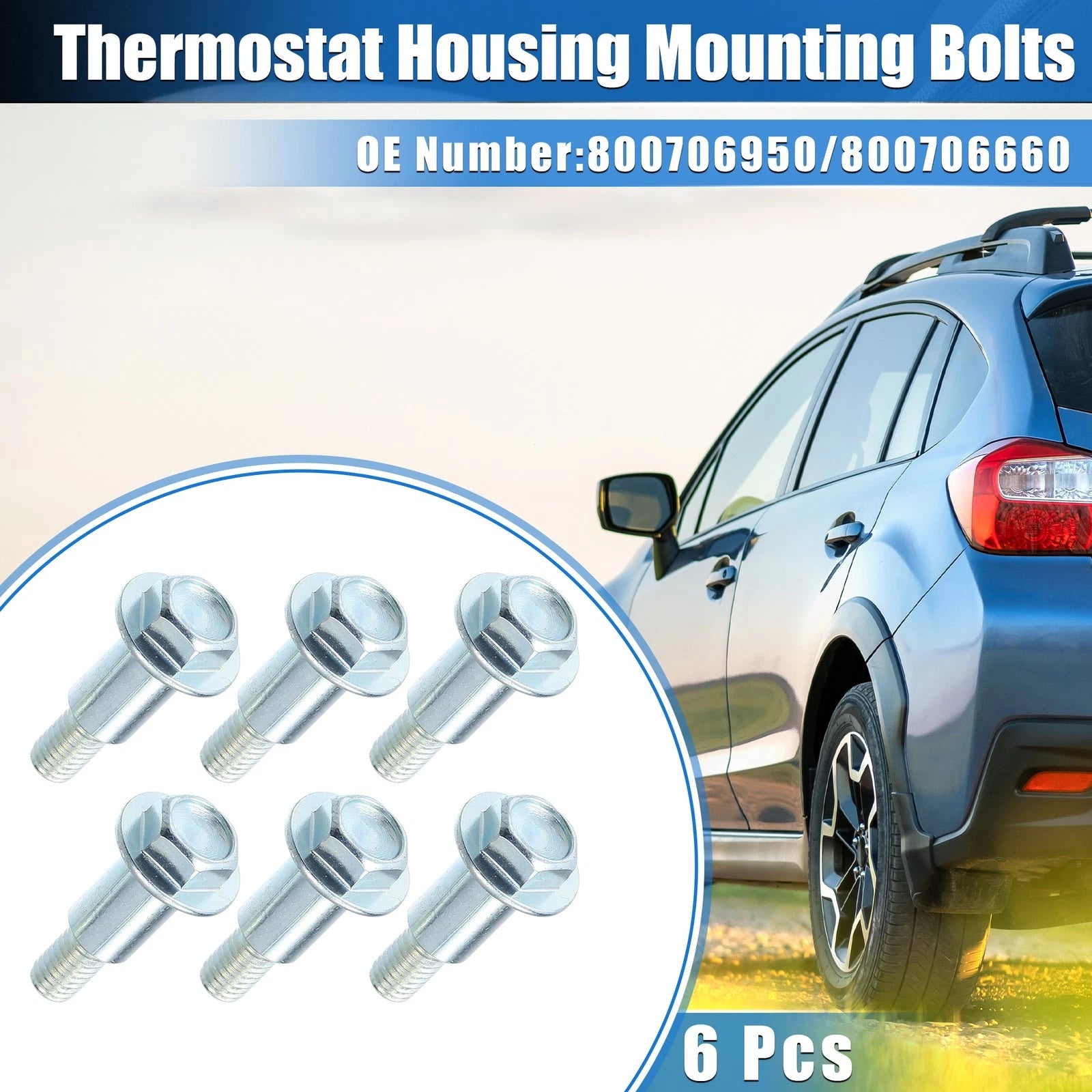 6pcs Timing Belt Cover Bolts for Subaru Baja (2003–2006) No.800706950/800706660