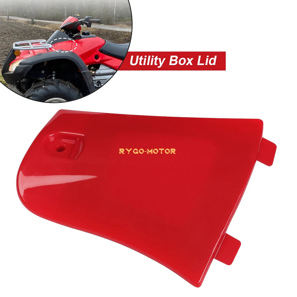 Utility Storage Box Lid Cover Red for Honda Rincon 680 TRX680 (2003–2023)