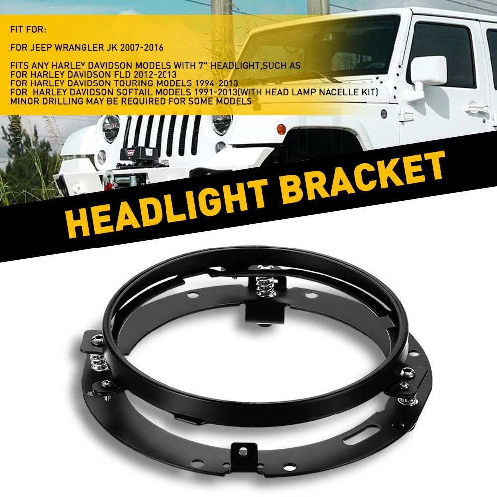 Set of 2 Headlight Mount Bracket Rings for Jeep Wrangler JK (2007–2016)