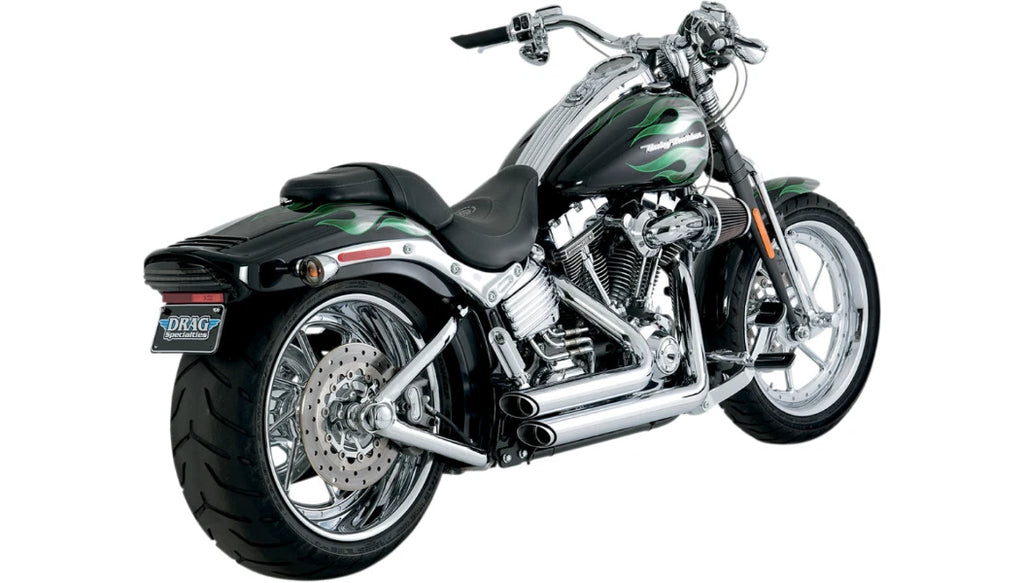 Vance & Hines Shortshots Staggered Chrome Exhaust for Harley Softail (1986–2011)