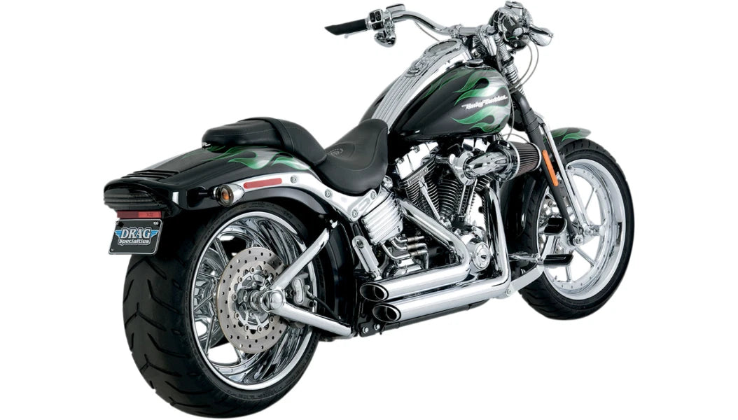 Vance & Hines Shortshots Staggered Chrome Exhaust for Harley Softail (1986–2011)