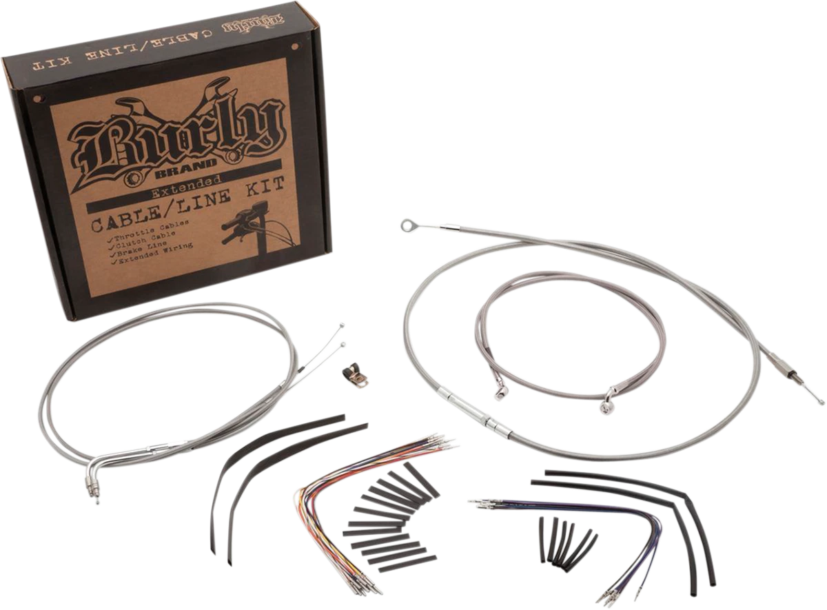 Complete Stainless Braided Handlebar Cable/Brake Line Kit for Harley 2014-2023