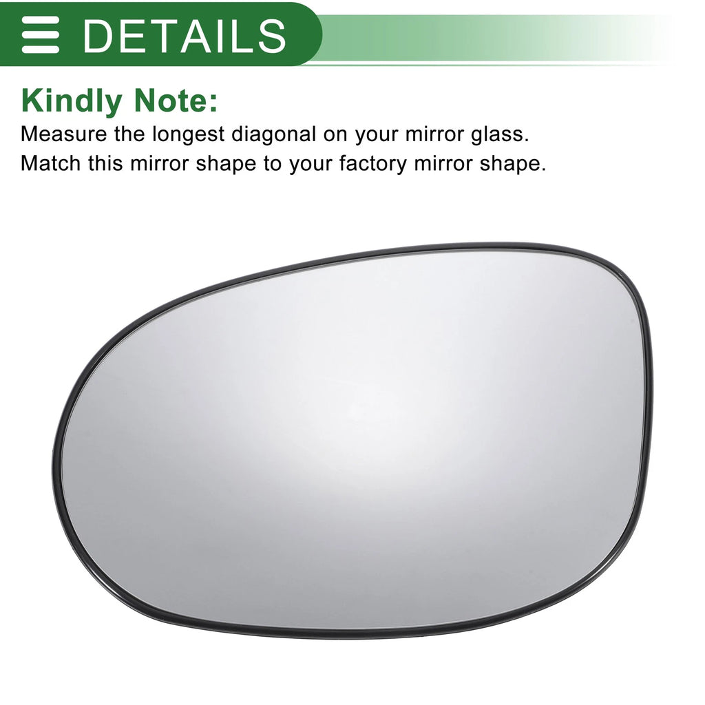 Left Side Heated Convex Mirror Glass for Ford Ka (2008–2017) 639664013028