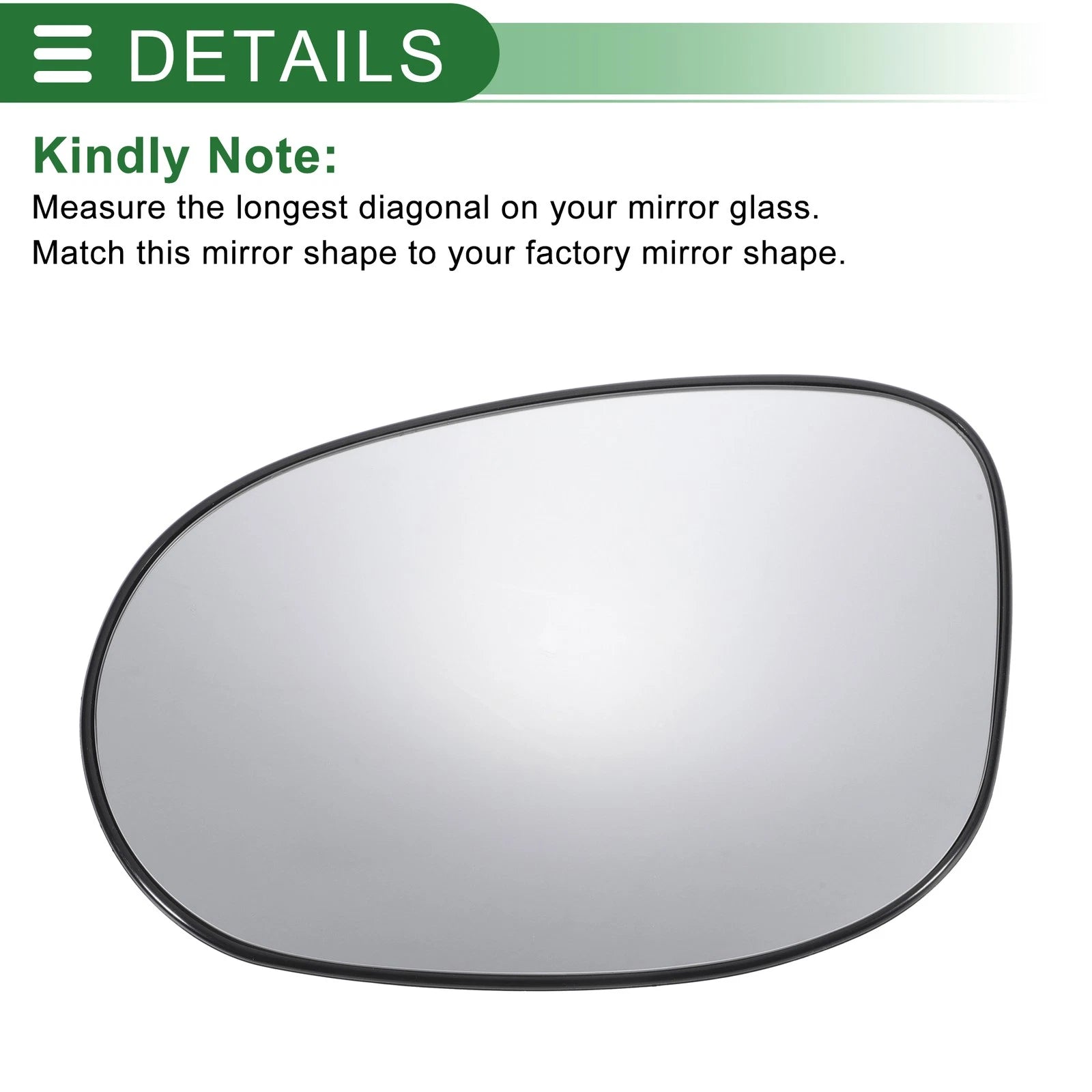 Left Side Heated Convex Mirror Glass for Ford Ka (2008–2017) 639664013028
