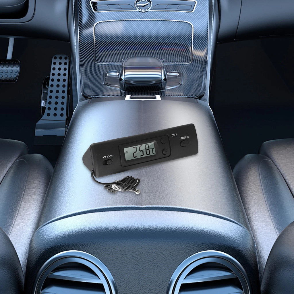 Car Thermometer for Indoor and Outdoor Use (12.543.5cm) Black LCD