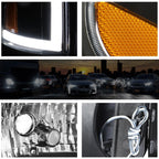 Dual L-Bar LED Headlight for Dodge Ram (1994–2002) - Black Housing, Amber Corner
