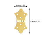 6X Gold Furniture Hinges for Wooden Box Cabinet (57mm x 31mm)