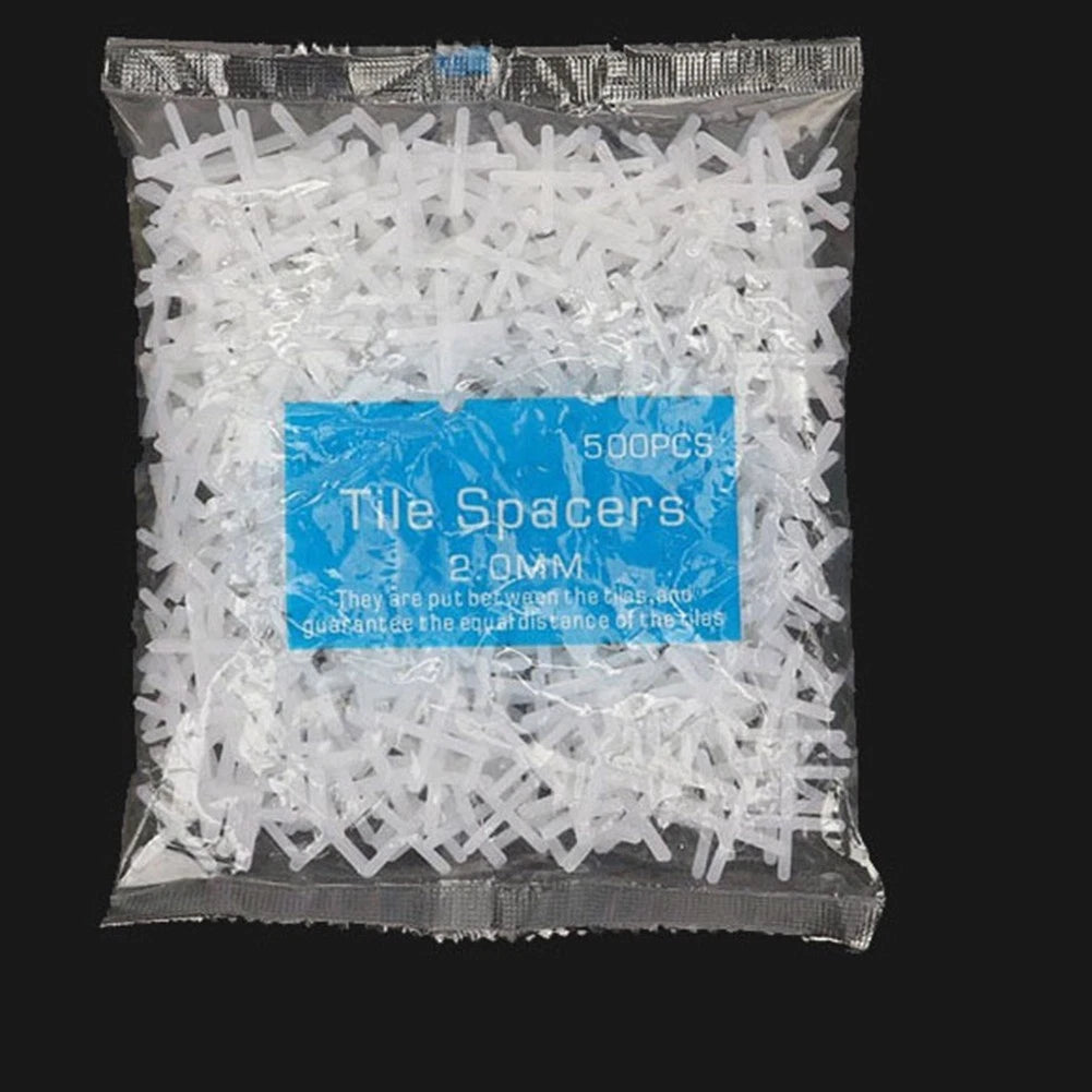 500PCS Cross Spacer Clips for Tile Leveling (PE Construction Aid)