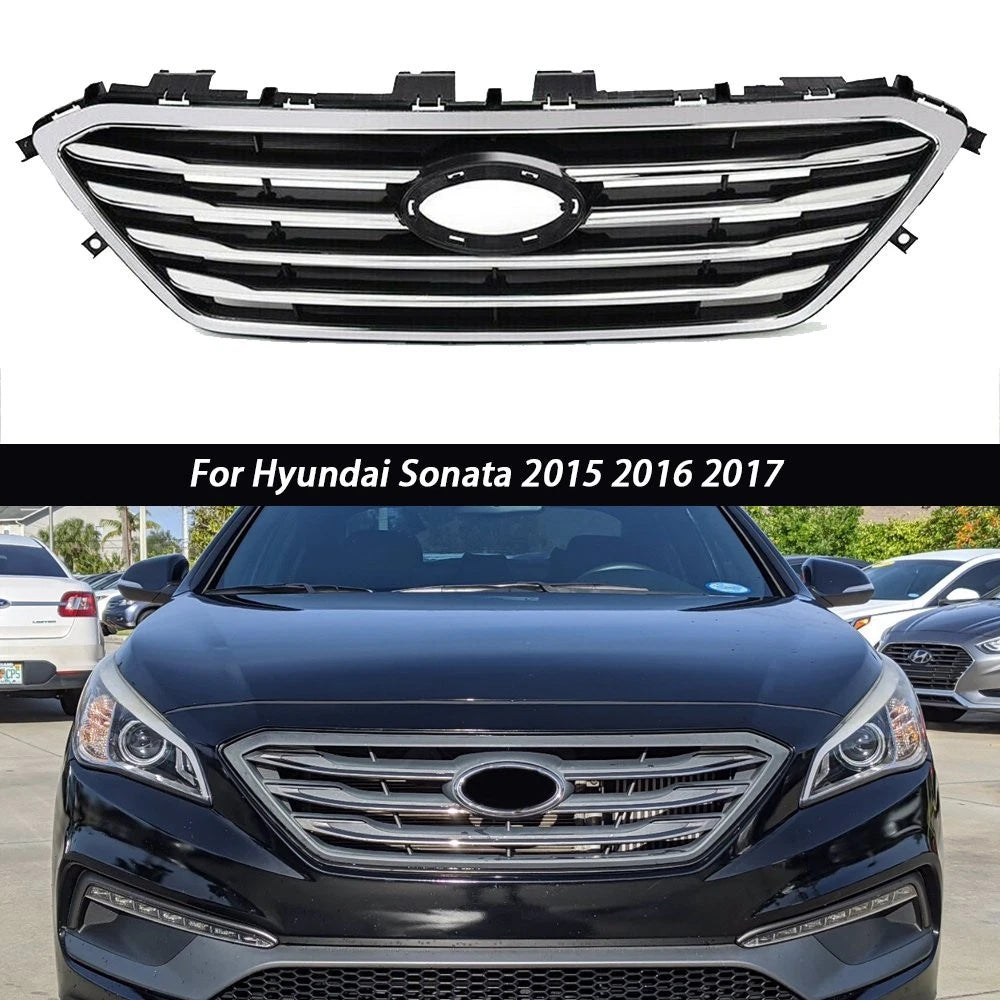 Front Bumper Cover Upper Grille for Hyundai Sonata (2015–2017)