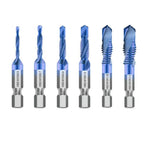 6pcs HSS Drill Tap Bit Set Metric Thread for Wood Soft Metals