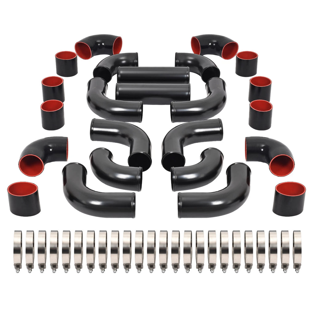 12Pcs Intercooler Piping Kit for Universal Applications (Electrophoresis)
