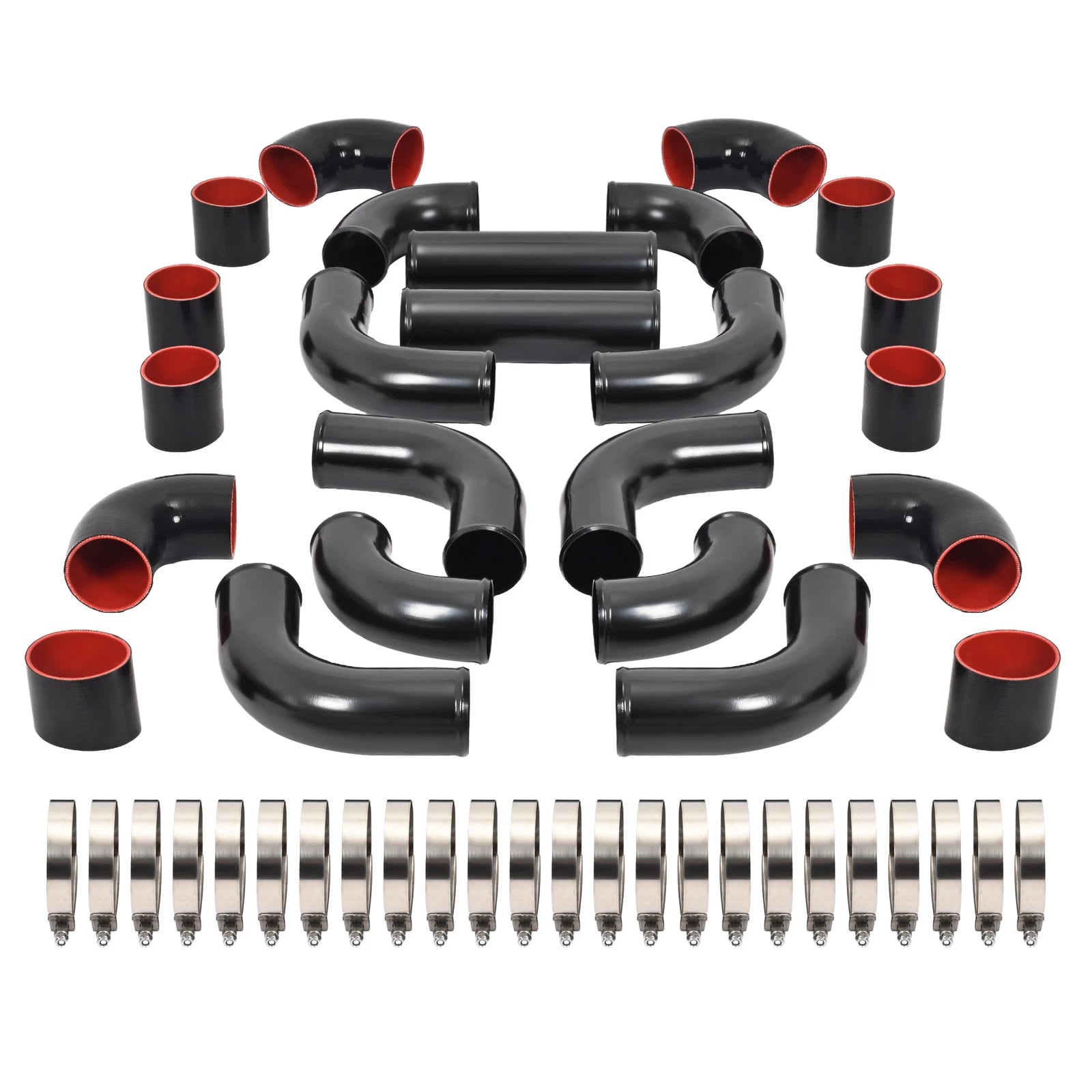 12Pcs Intercooler Piping Kit for Universal Applications (Electrophoresis)