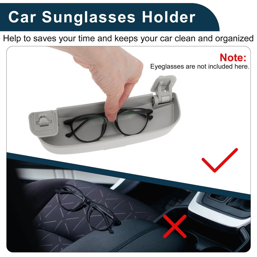 Sunglasses Case for Toyota Prado (2021–2023) Eyeglasses Holder Storage Box Grey