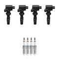 Set of 4 Ignition Coils & NGK Ruthenium HX Spark Plugs for Fusion Milan (2006–2012)