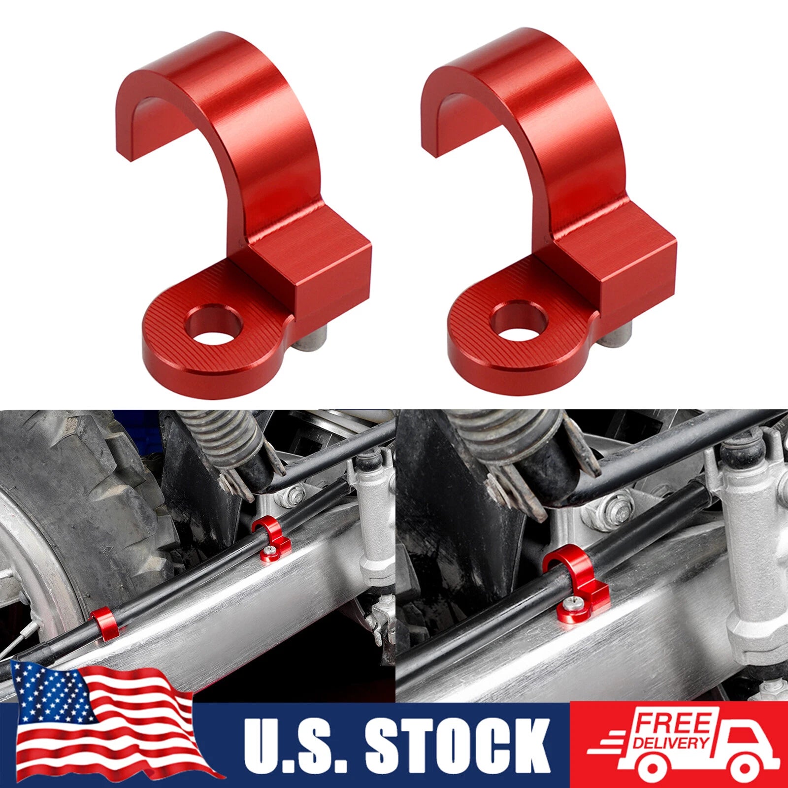 CNC Rear Brake Line Hose Clamps for Honda Super Hawk 1000 VTR1000F (1998–2005) Red