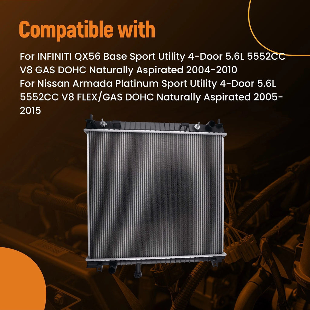 Aluminum Engine Radiator for Infiniti QX56 Nissan Armada 5.6L (2004–2010)