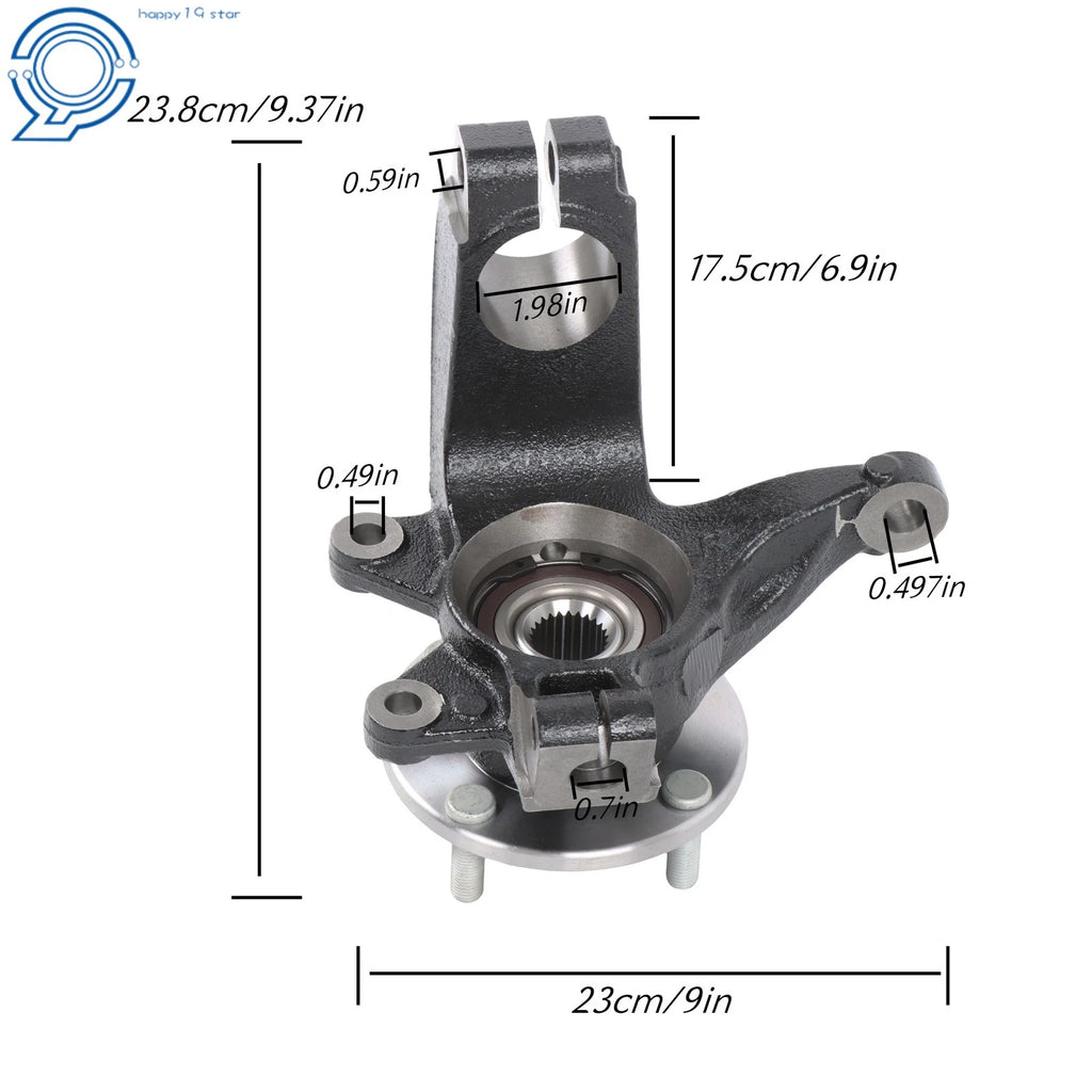 Front Right Steering Knuckle and Wheel Hub Bearing for Ford Focus (2006–2011)