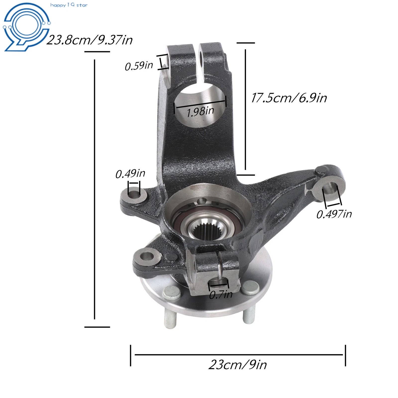 Front Right Steering Knuckle and Wheel Hub Bearing for Ford Focus (2006–2011)