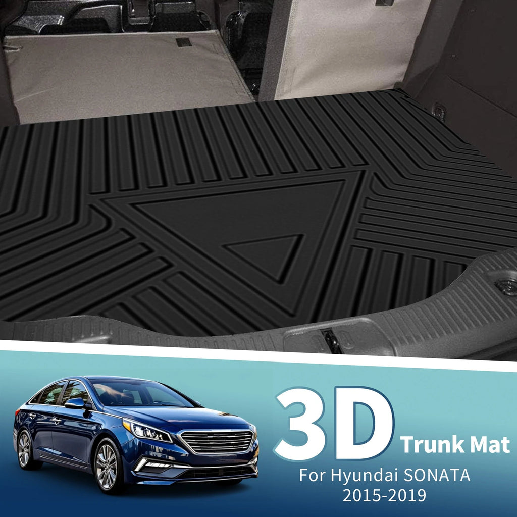 Flat Face Cargo Liner Rear Trunk Mat for Hyundai Sonata (2015–2019) TPE