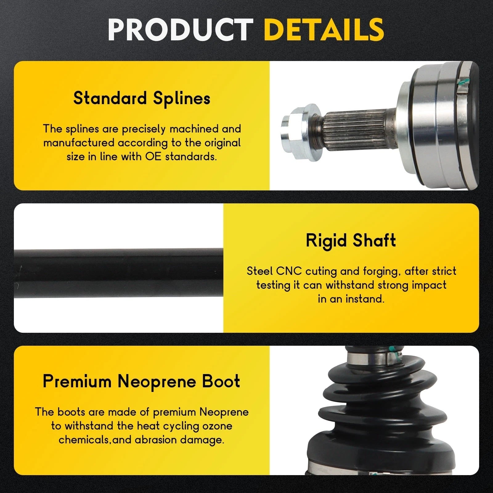 CV Axle Shaft Assembly for Acura TLX (2015–2019) Front Left Driver Side