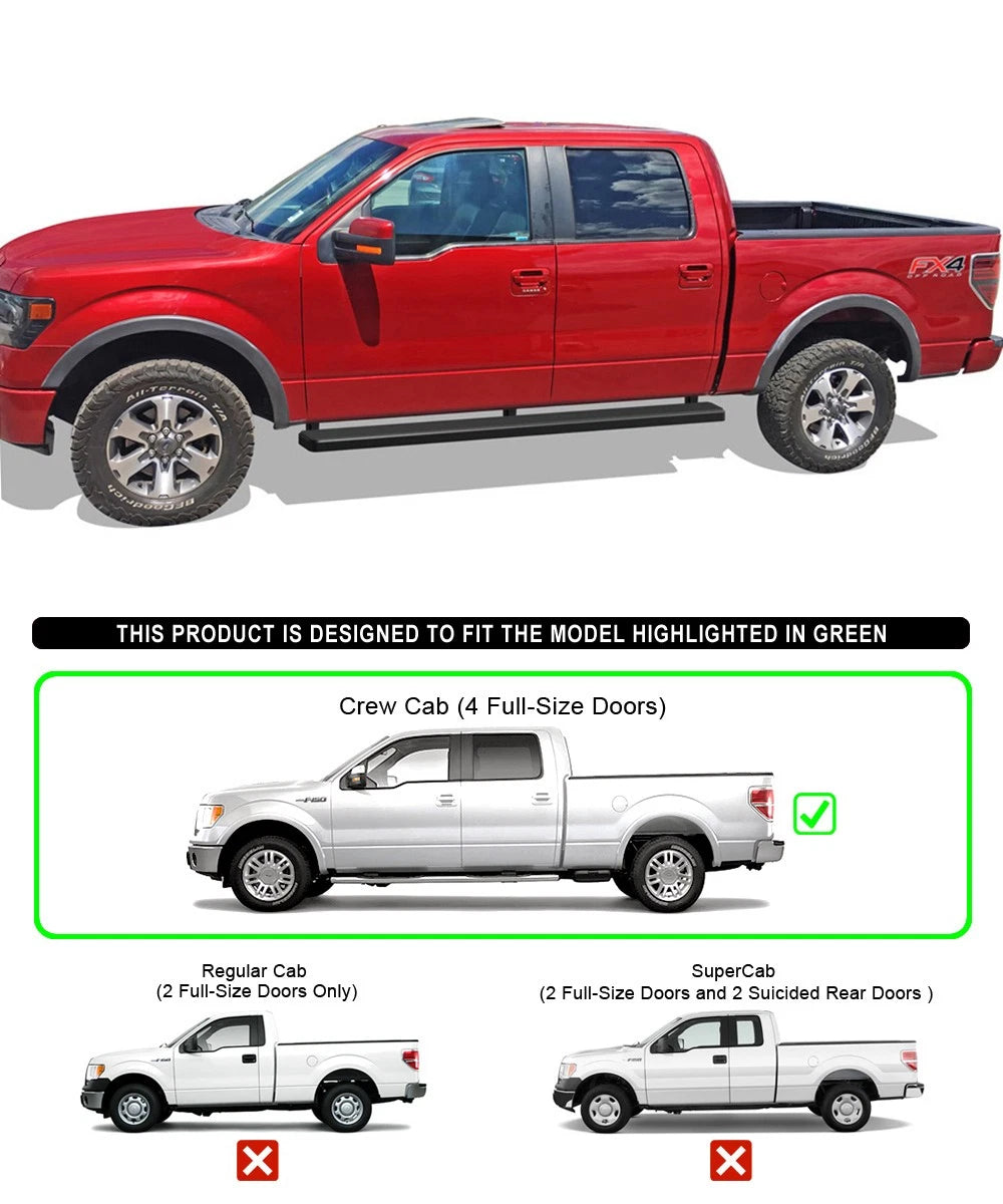iBoard Stainless Steel Running Boards for Ford F150 SuperCrew (2009-2014)