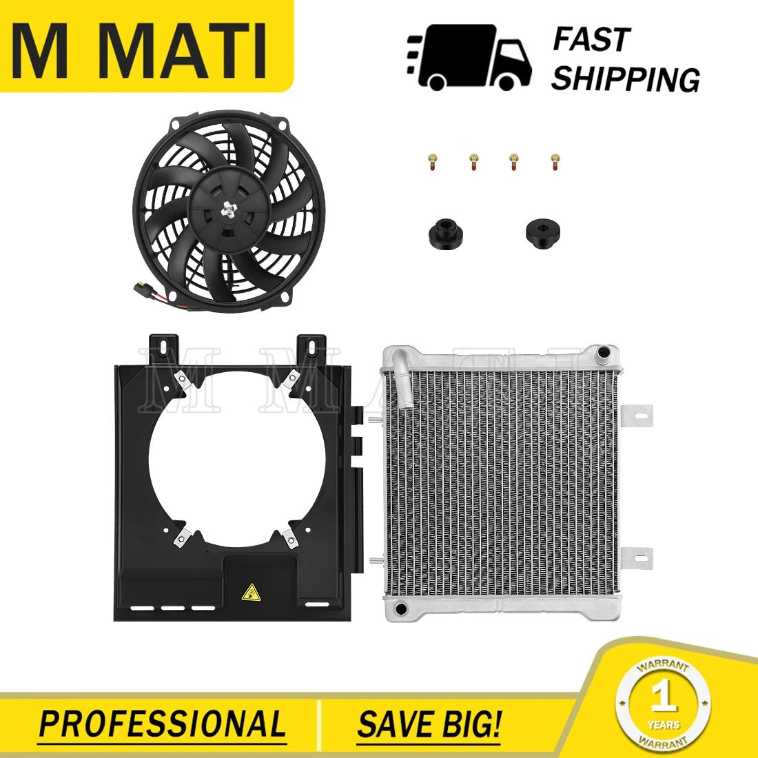 Aluminum Radiator Cooling Fan Shroud Kit for Polaris Sportsman 400 500 (2000–2004)
