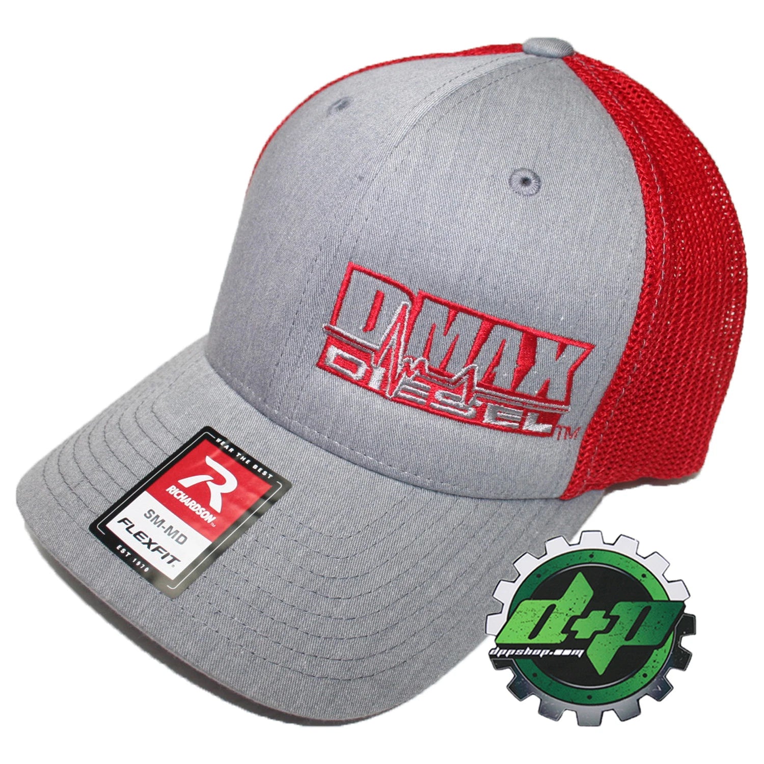 Dmax Duramax Truck Hat Richardson 110 Gray Denim Red Mesh S/M